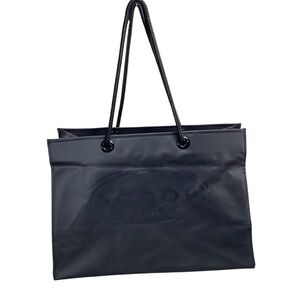 Scoop NYC Sleek Black Tote Shopping Vinyl Bag
